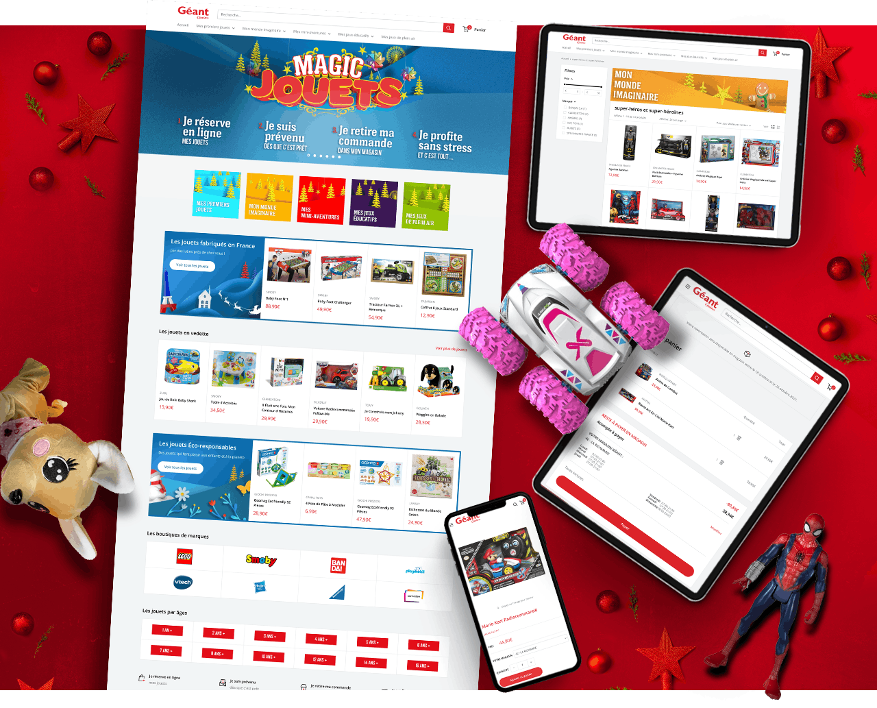 Extraits du site de réservation de jouets de noel de Géant Casino